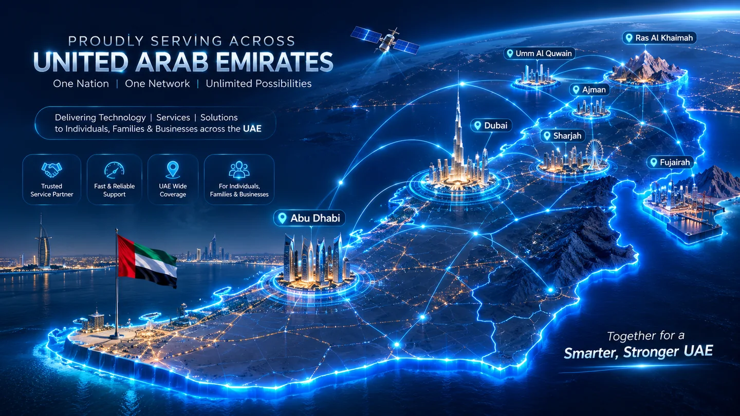 AL SBARQ Services coverage across all seven UAE emirates